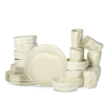 ATIK CREAM SPECKLED DINING SET