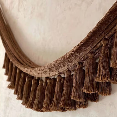 Mexican Hammock Fringed Boho Swing Woven Hammock Tulum Home Décor Yucatán Crochet Wall Hanging Beach Boho Fringe 2 Person Hammock Mexico