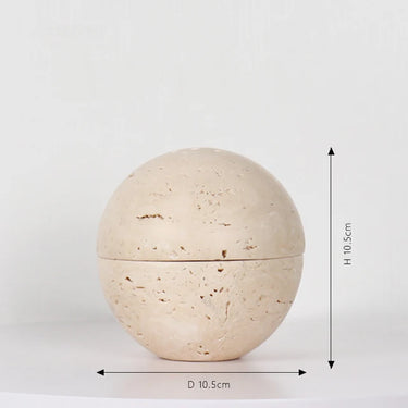Beige Travertine Sphere Mubkhar Incense Burner Home Decoration Natural Marble Stone Religious round Ornament Incense Burner