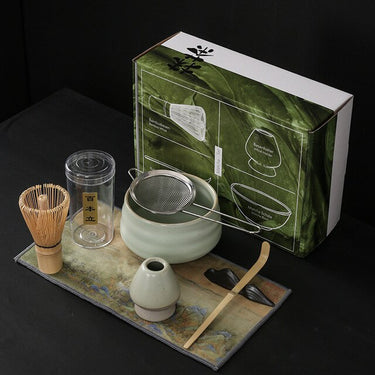 Handmade Home Easy Clean Matcha Tea Set Tool Stand Kit Bowl Whisk Scoop Gift Ceremony Traditional Japanese Accessories W5049