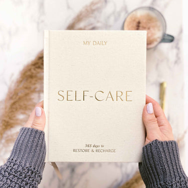My Daily Self-Care Journal - Wellness Journal (Almond) - Luxury Gift for Her, Self-Care and Gratitude Journal, with Sticker Sheets