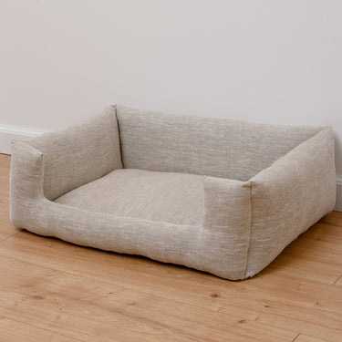 HEMP Pet Bed in Natural Non-Dyed Gray Linen Fabric Filled Organic HEMP Fiber - Mat Carpet - House for Cats Organic