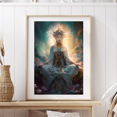 Quan Yin Wall Art Prints | Quanyin Goddess Deity Spiritual Wall Art Gifts Yoga Buddhist Zen Wall Art | Best Selling Fine Art Giclee Prints