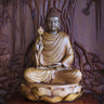 Wooden Sitting Gautama Buddha Statue on Lotus, Shakyamuni Meditating Buddha, Buddhist Figurines, Buddha Statue for Home Decor