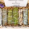 White Sage Smudge Kit Set of 10 with Amethyst Cluster, Palo Santo, Smudging Feather, Blue Sage, Cedar, Juniper, Rosemary, Yerba Santa