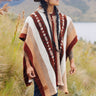 Handmade Wool Poncho. (Red Earth) Closed in the Front with Hood. Handcrafted by Indigenous Hands. Machine Washable. Gift Ideas
