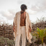 Burning Man Frayed Kimono 35 Inches Long, Boho Chic Burning Man Oversized Handmade Poncho, Coachella Relax Fit Hand Knit Unisex Poncho