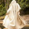 MAGOS WIZARD Long Black Raven Mens Hooded Kimono Vest Tribal Ritual Ceremony Gypsy Festival Magic Ritual Primitive Rave Boho Earthy AJJAYA